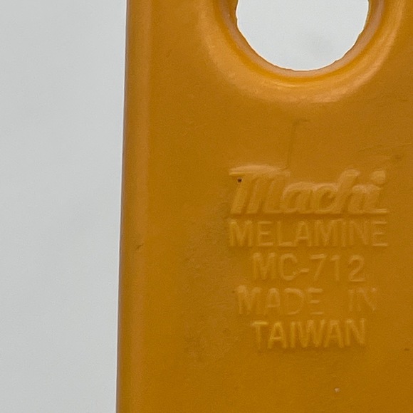 Machi Vintage Melamine Yellow Golden Ladle Spoon Plastic Hanging Hole Taiwan - Picture 5 of 6